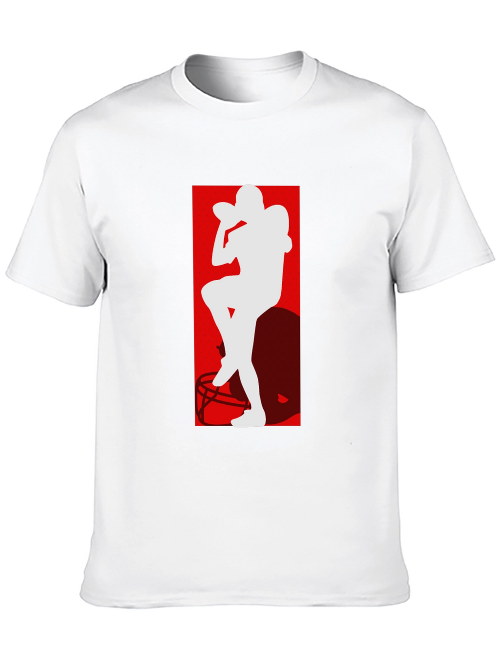 Football Player Silhouette Graphic T-Shirt
