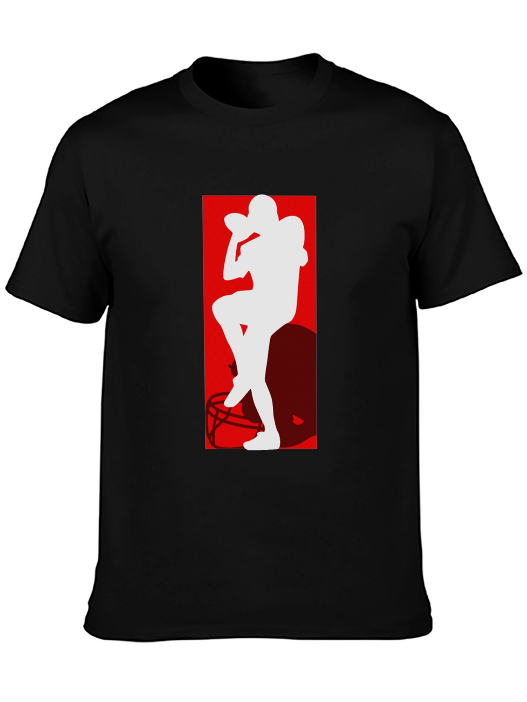 Football Player Silhouette Graphic T-Shirt