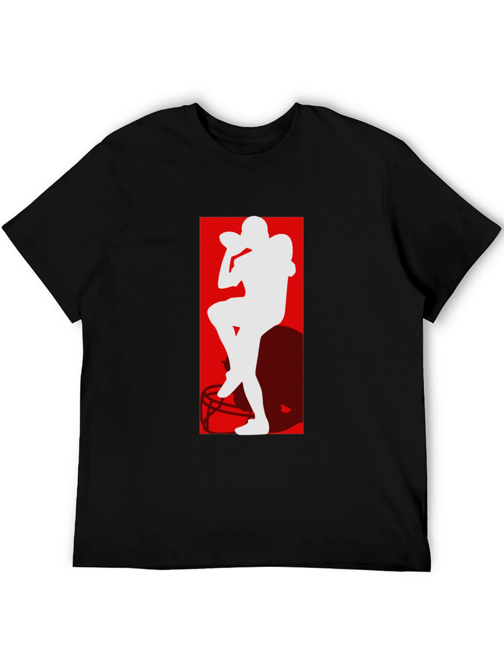 Football Player Silhouette Graphic T-Shirt