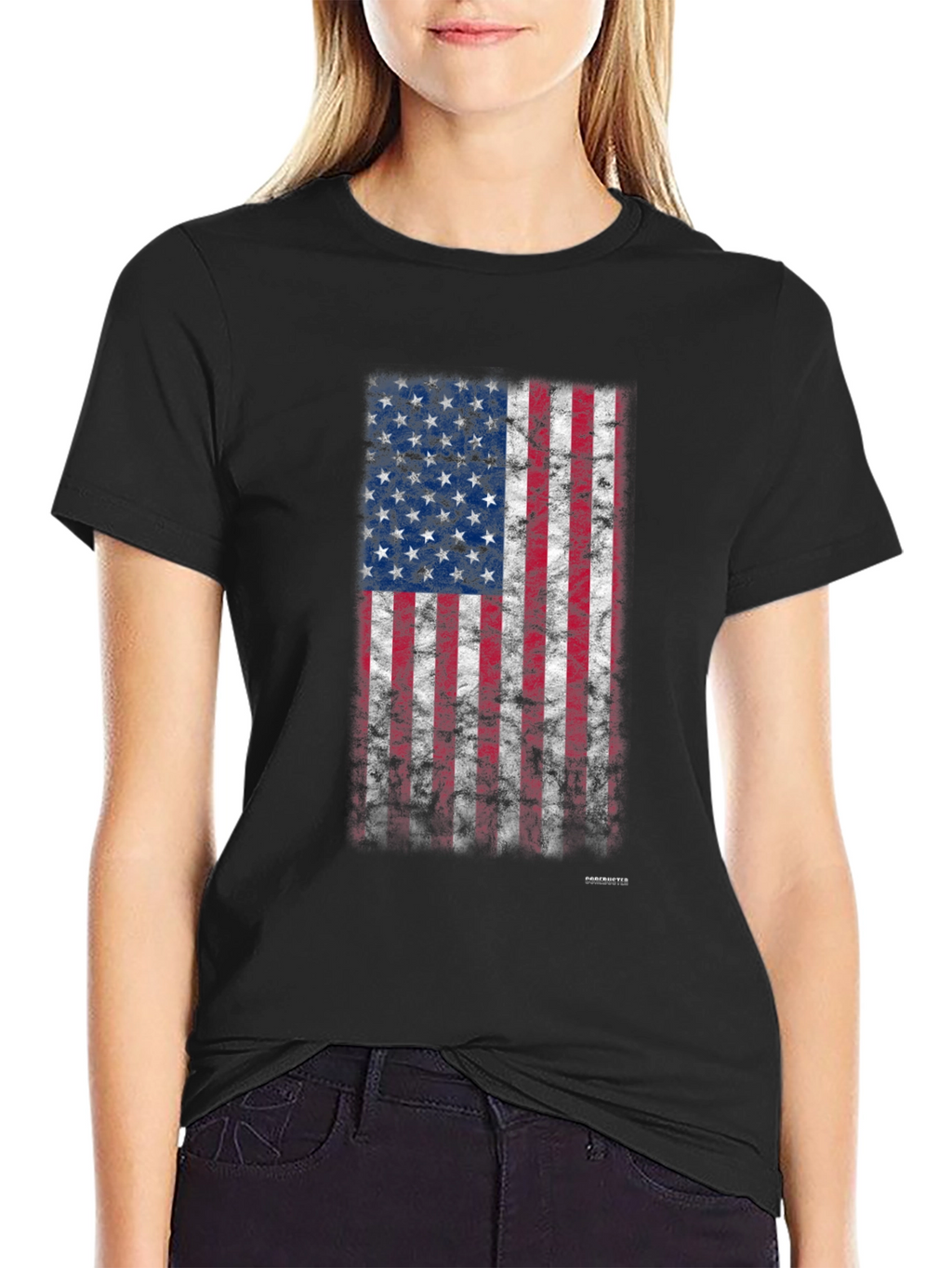 American Flag Grunge Graphic T-Shirt