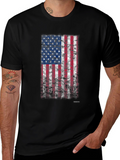 American Flag Grunge Graphic T-Shirt