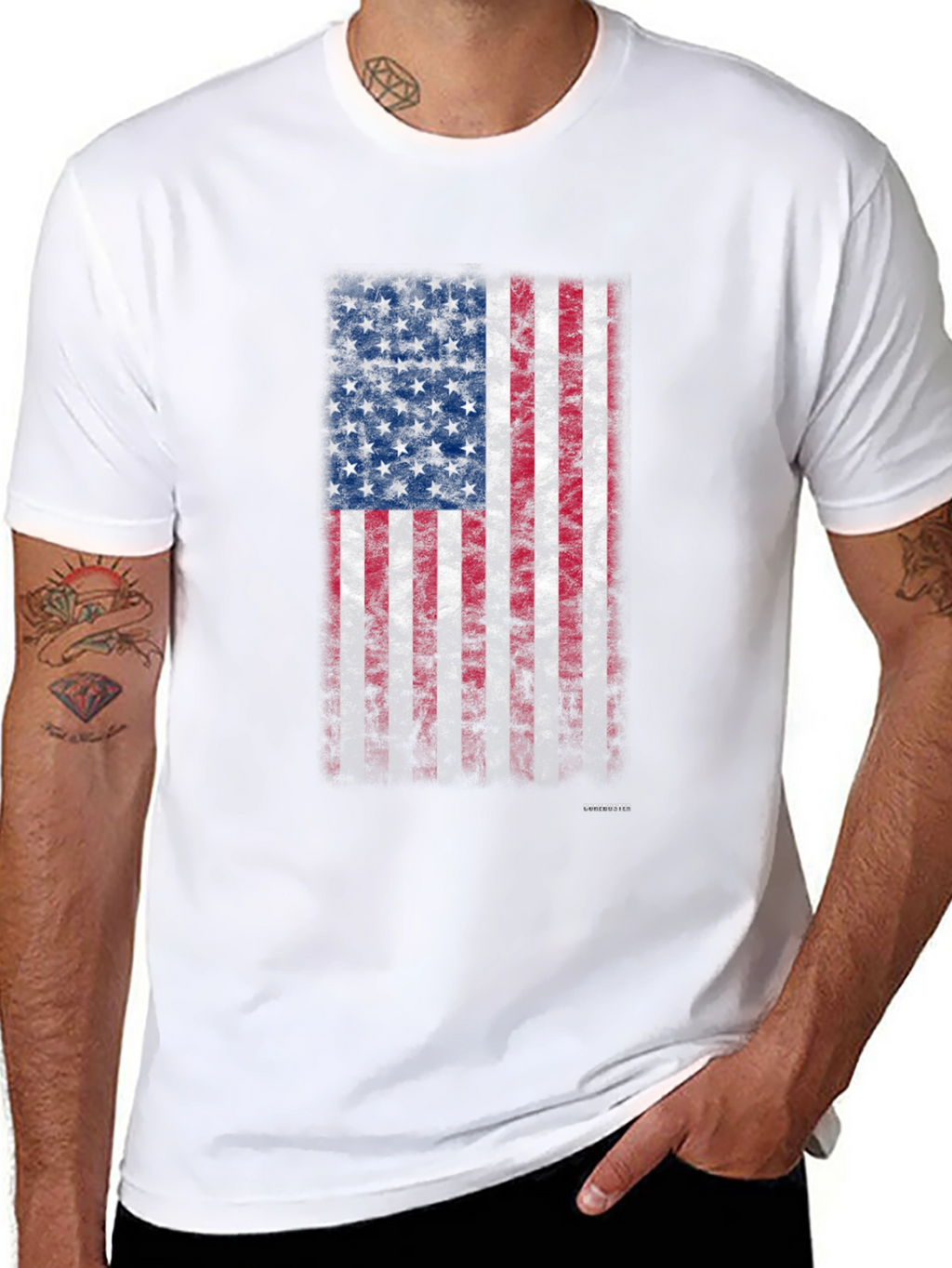 American Flag Grunge Graphic T-Shirt