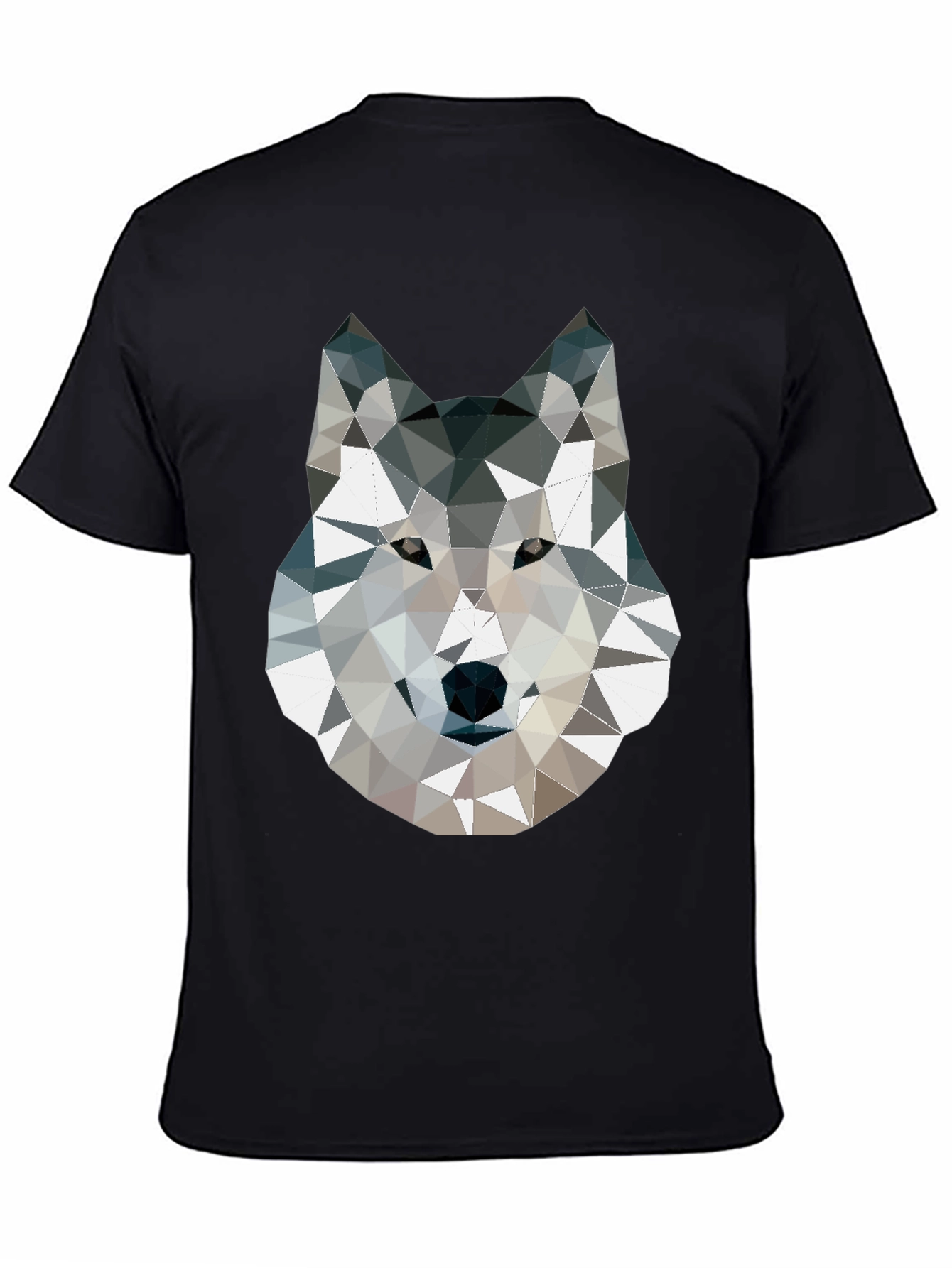 Geometric Wolf Graphic Print T-Shirt