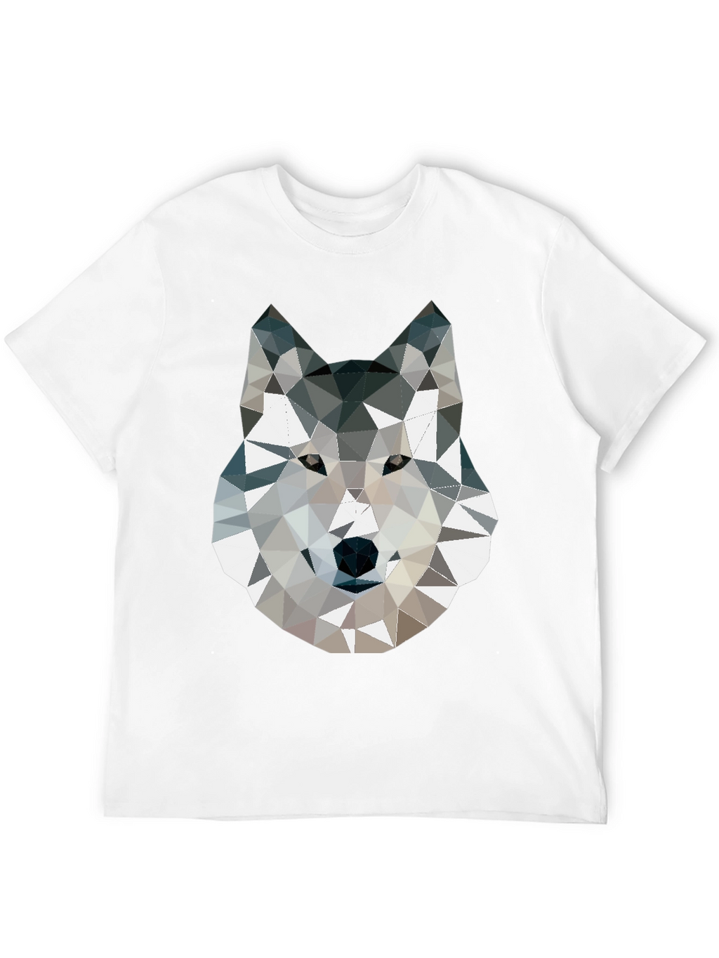Geometric Wolf Graphic Print T-Shirt