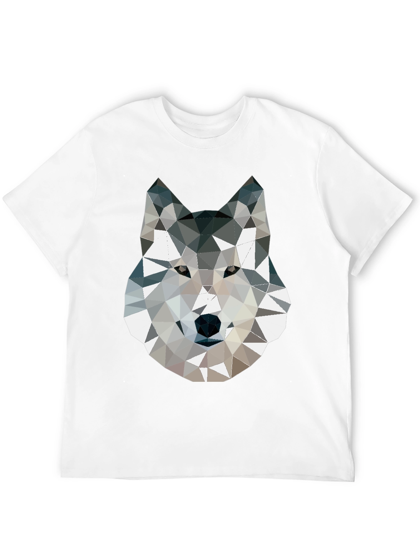 Geometric Wolf Graphic Print T-Shirt