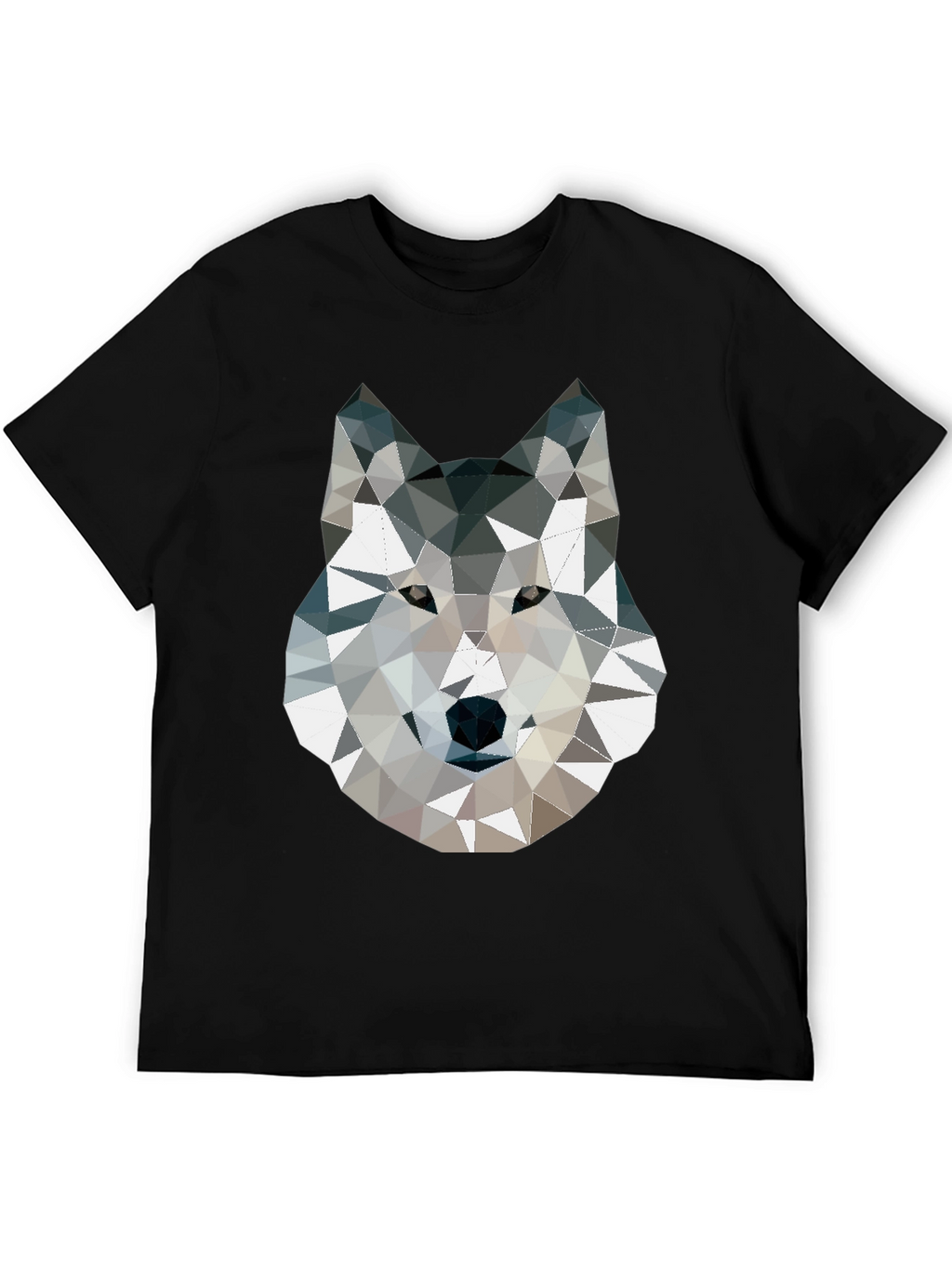 Geometric Wolf Graphic Print T-Shirt