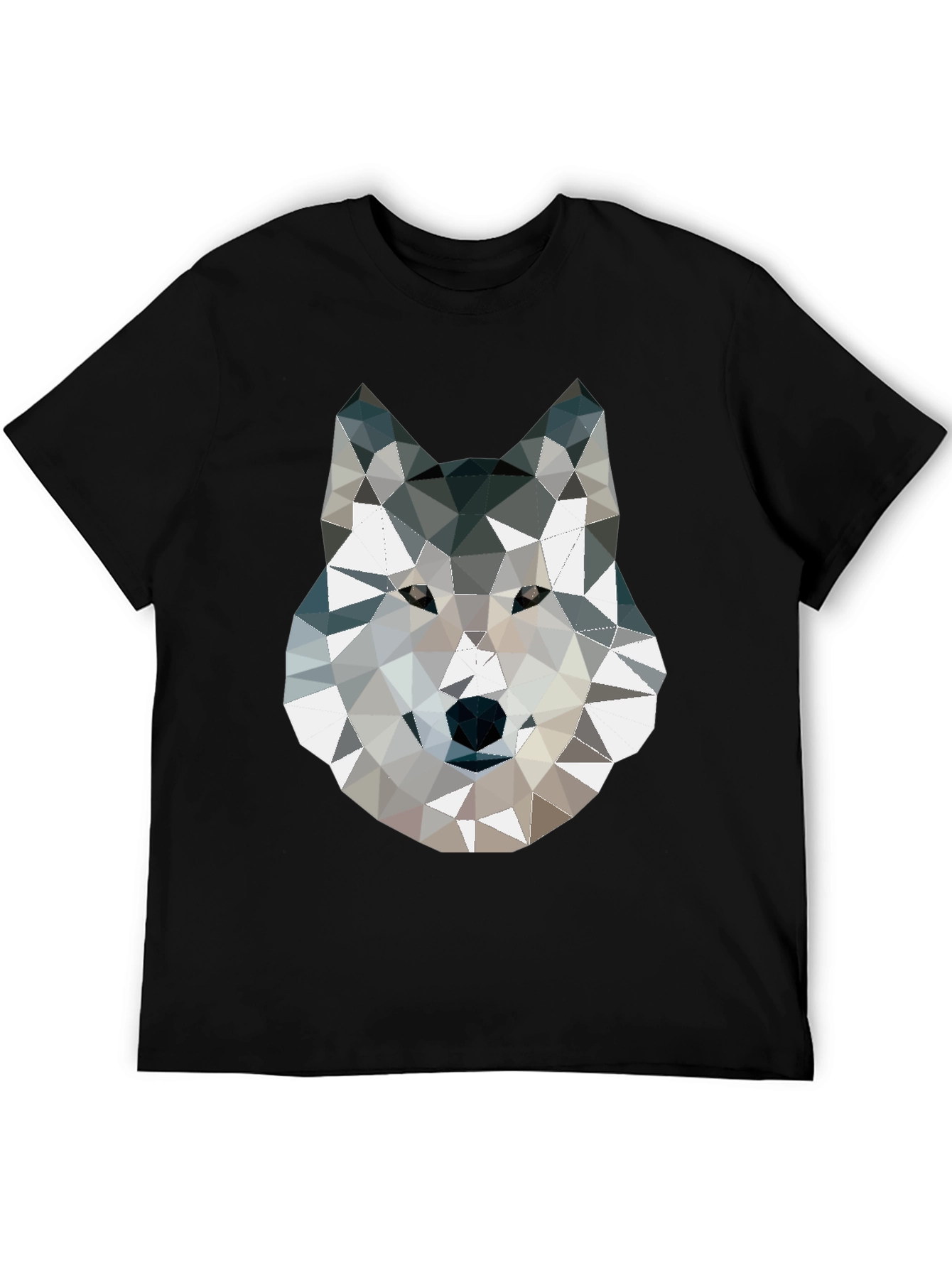 Geometric Wolf Graphic Print T-Shirt