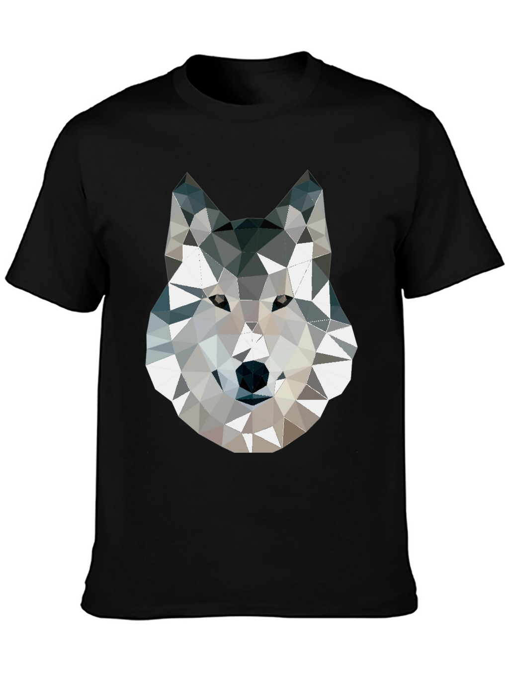 Geometric Wolf Graphic Print T-Shirt