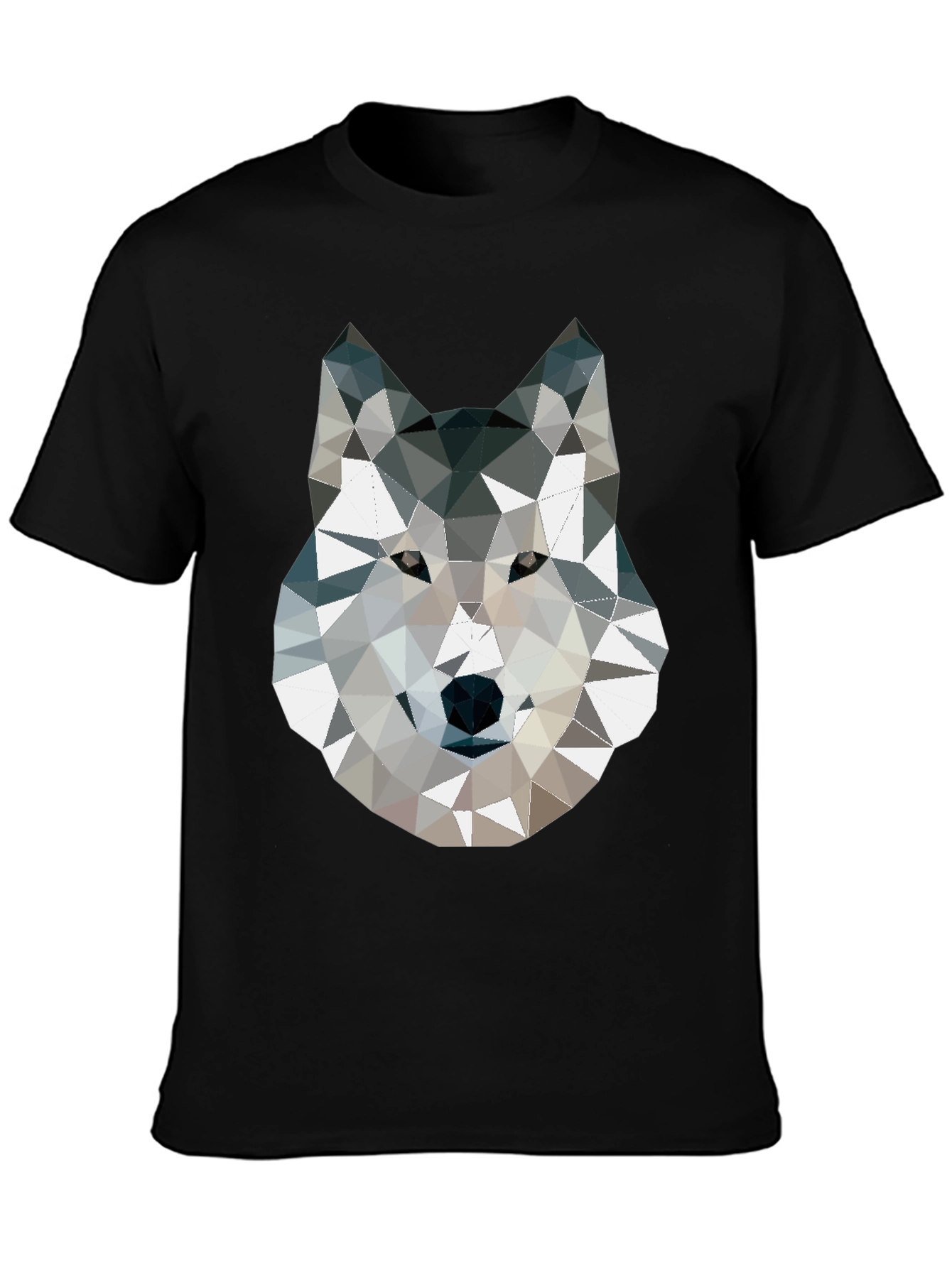 Geometric Wolf Graphic Print T-Shirt