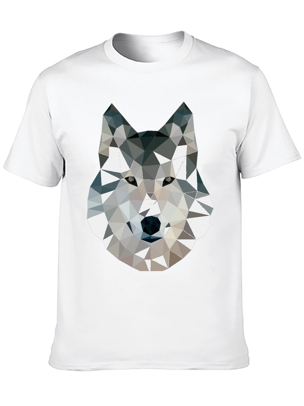 Geometric Wolf Graphic Print T-Shirt