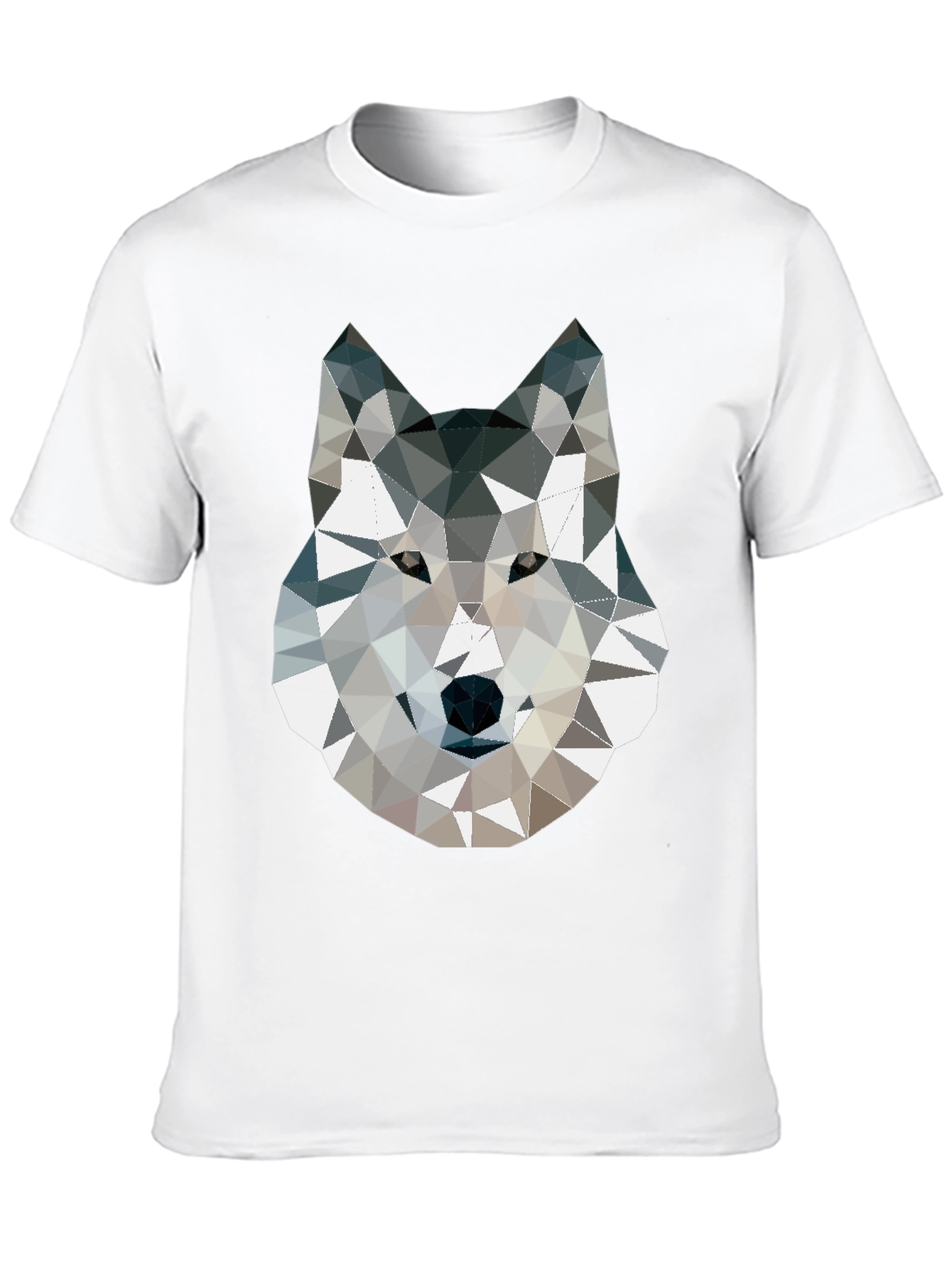 Geometric Wolf Graphic Print T-Shirt