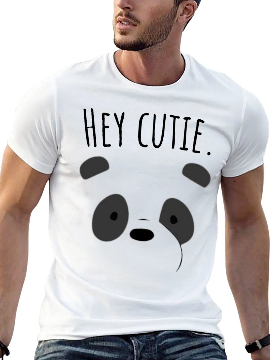 Hey Cutie Panda Graphic T-Shirt - Soft Cotton Blend