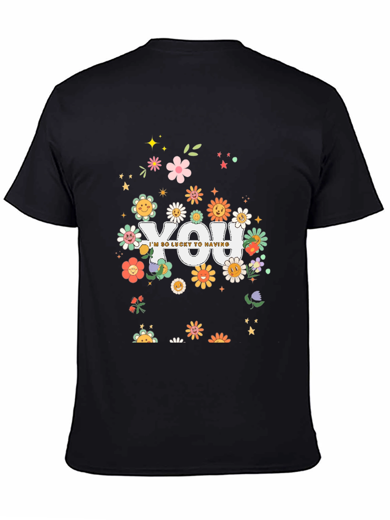 Lucky To Have You Graphic Tee - Black