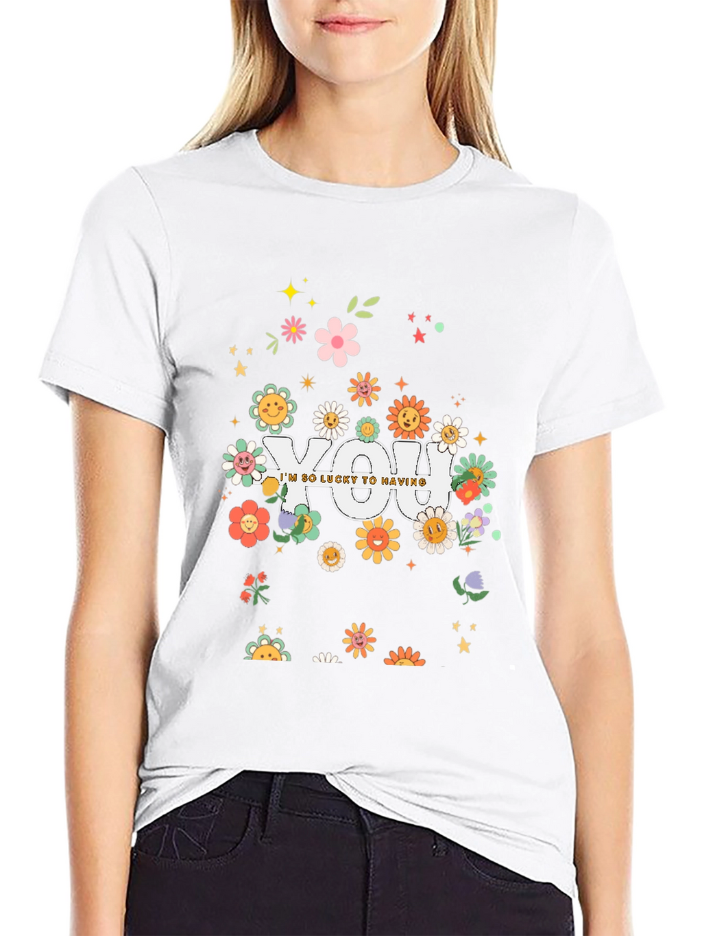 Lucky To Have You Graphic Tee - Black