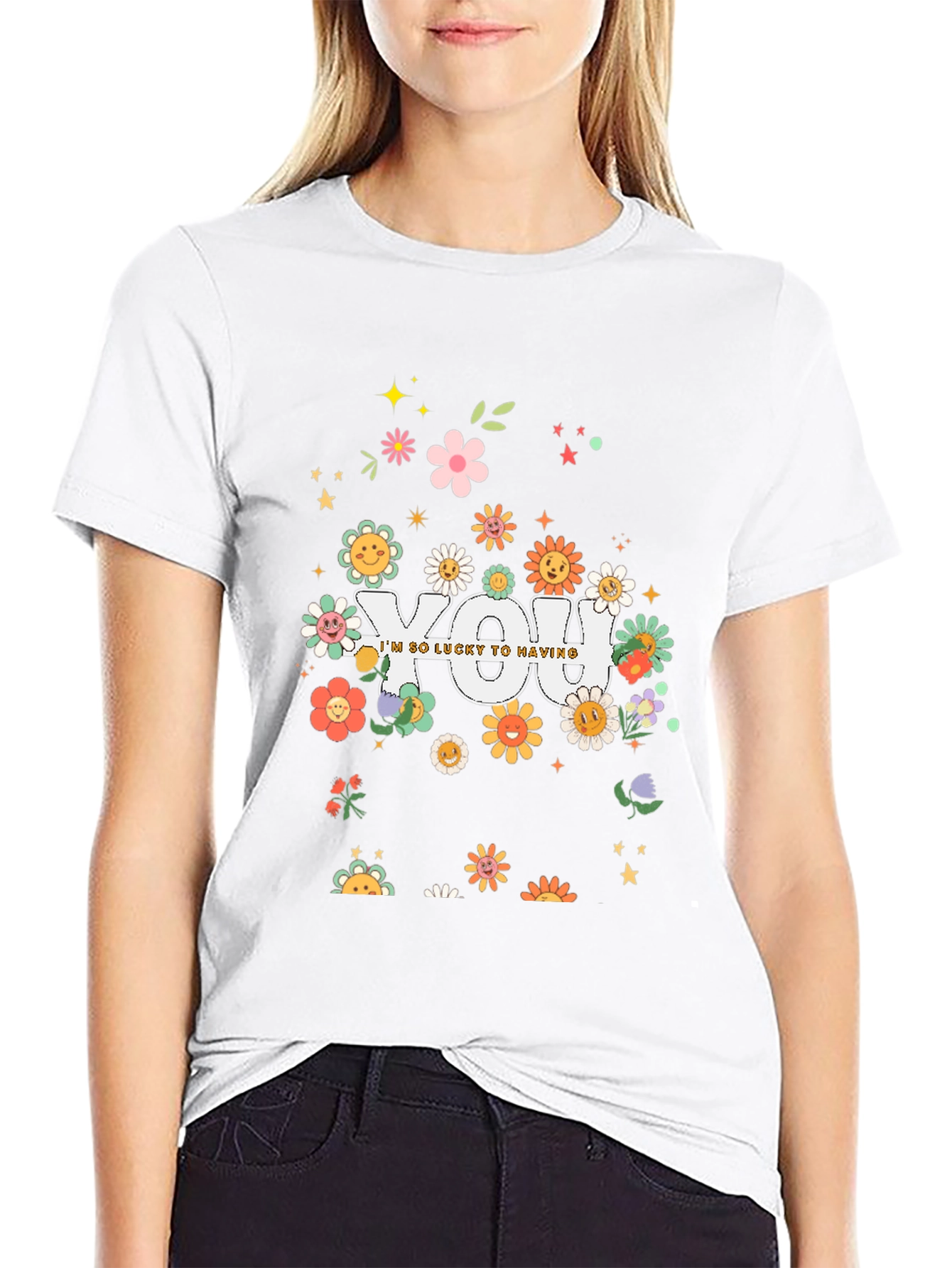 Lucky To Have You Graphic Tee - Black
