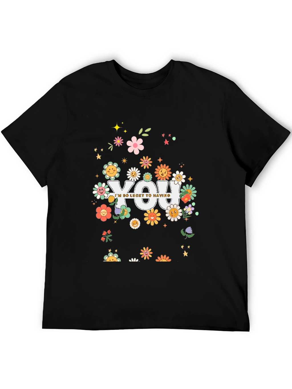 Lucky To Have You Graphic Tee - Black