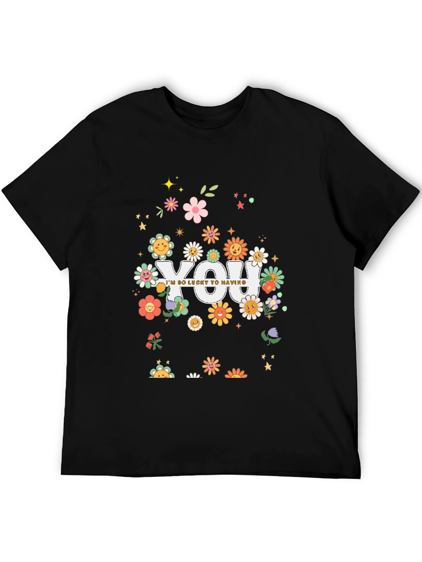 Lucky To Have You Graphic Tee - Black