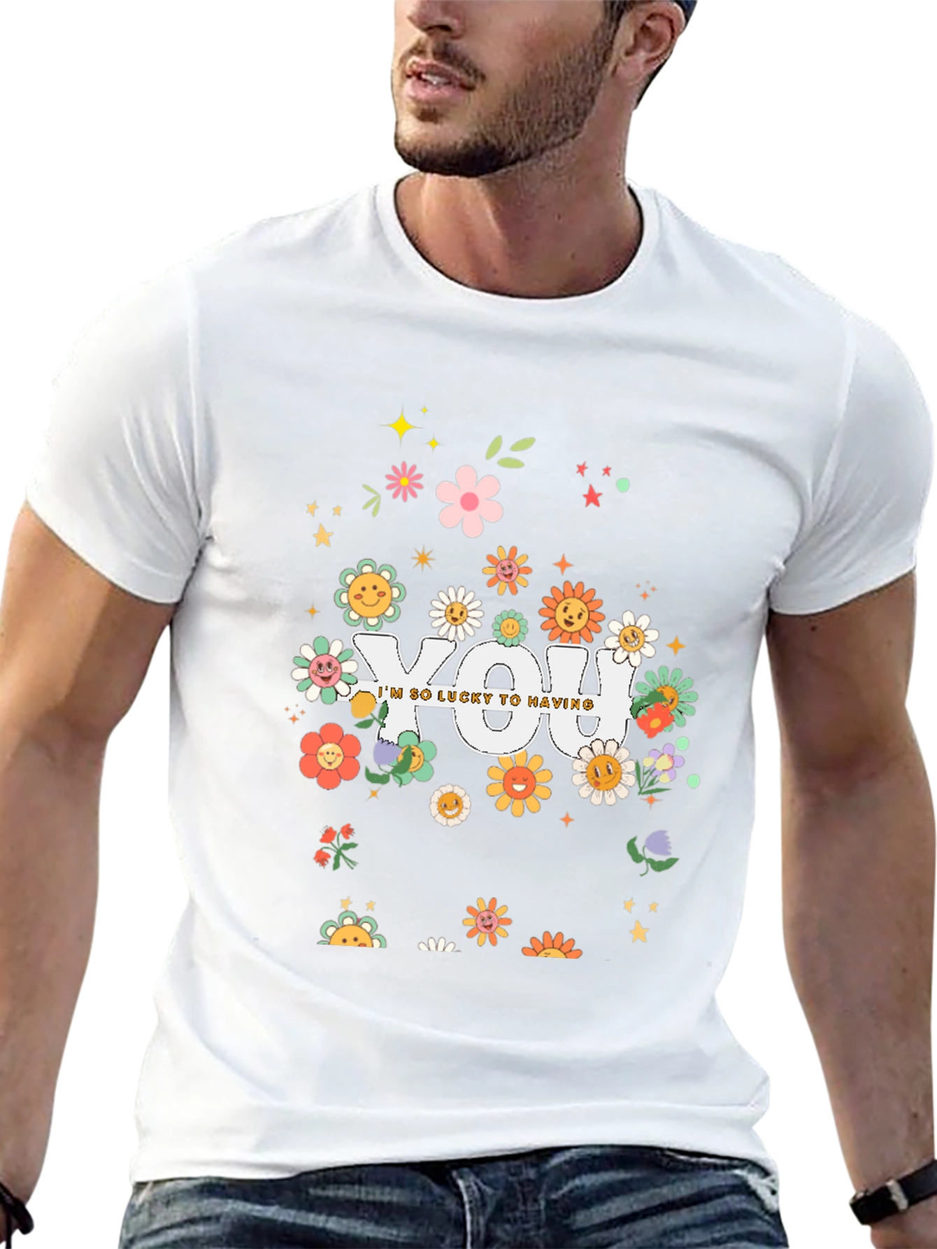 Lucky To Have You Graphic Tee - Black