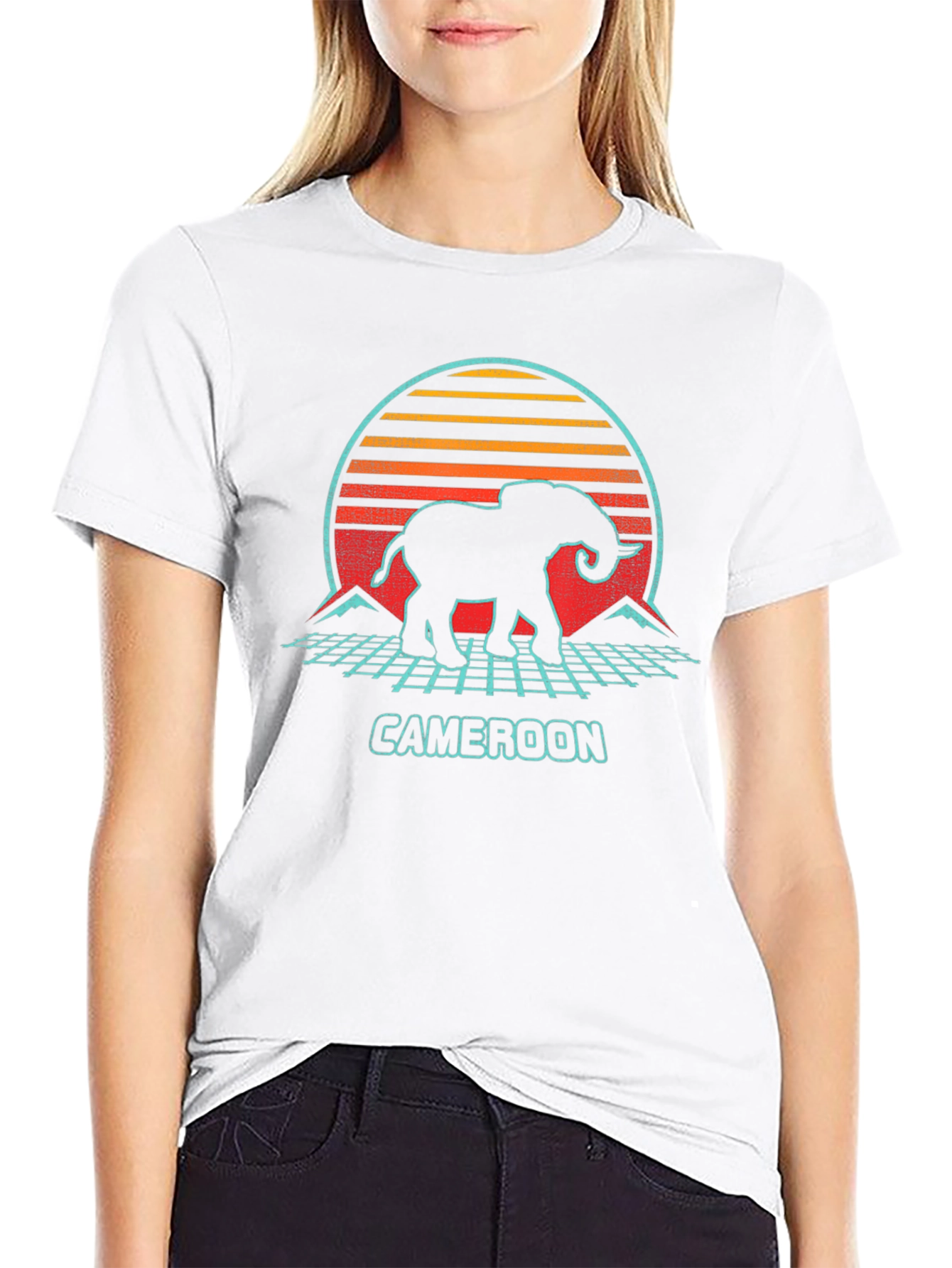 Cameroon Elephant Retro T-Shirt