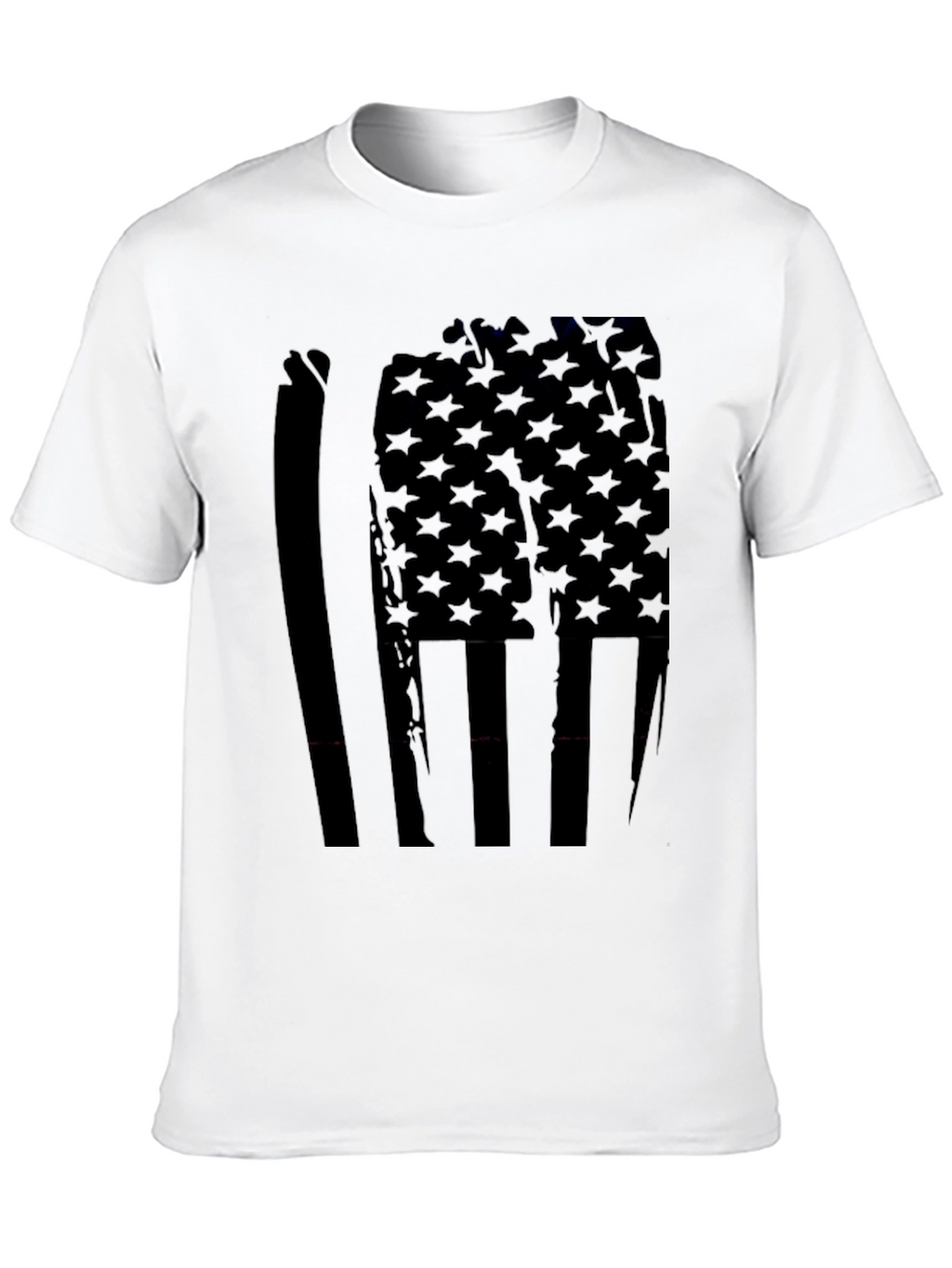 American Flag Distressed Graphic Tee - Black