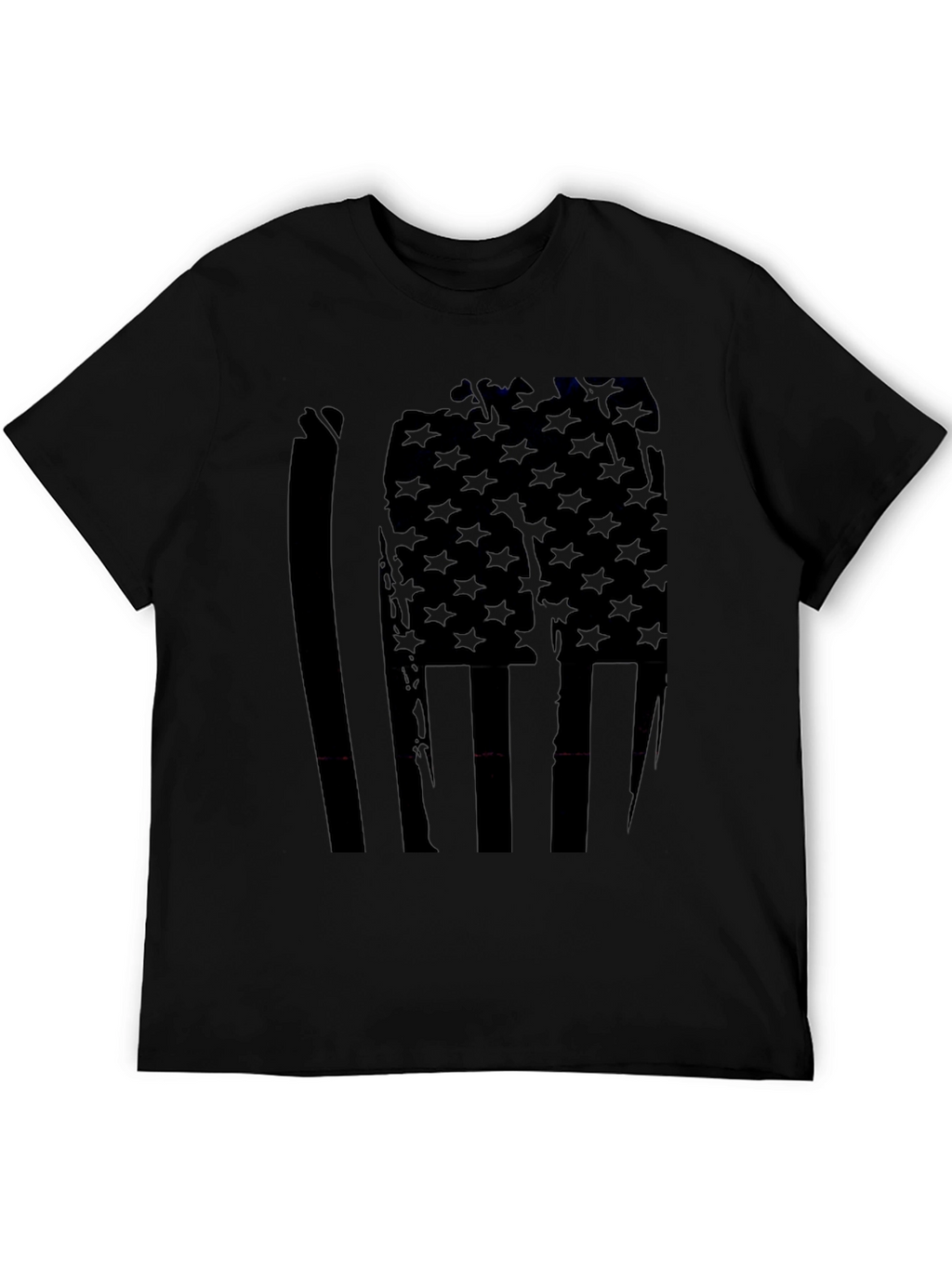 American Flag Distressed Graphic Tee - Black