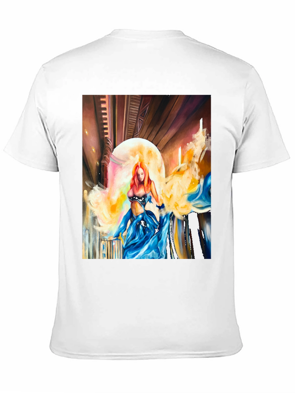 Artistic Woman Print Black T-Shirt