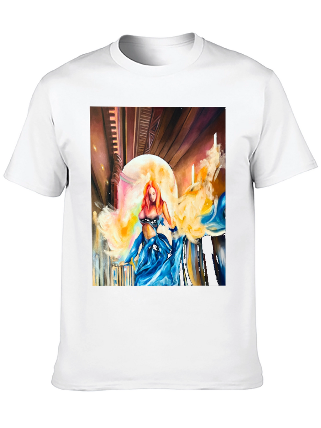 Artistic Woman Print Black T-Shirt