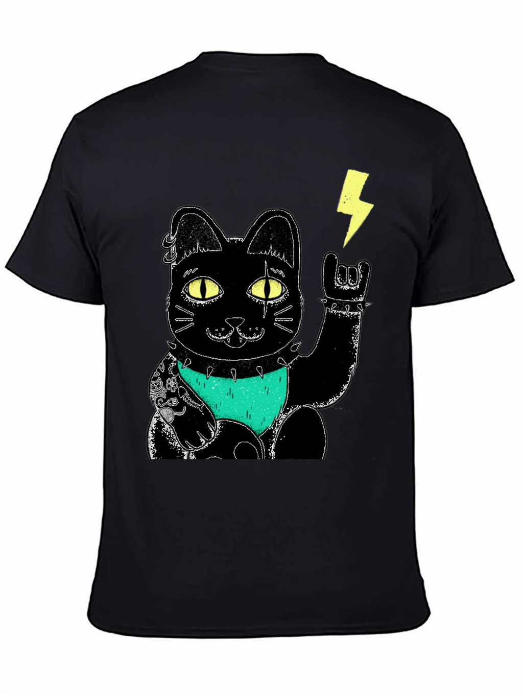 Lucky Punk Rock Cat Graphic Tee