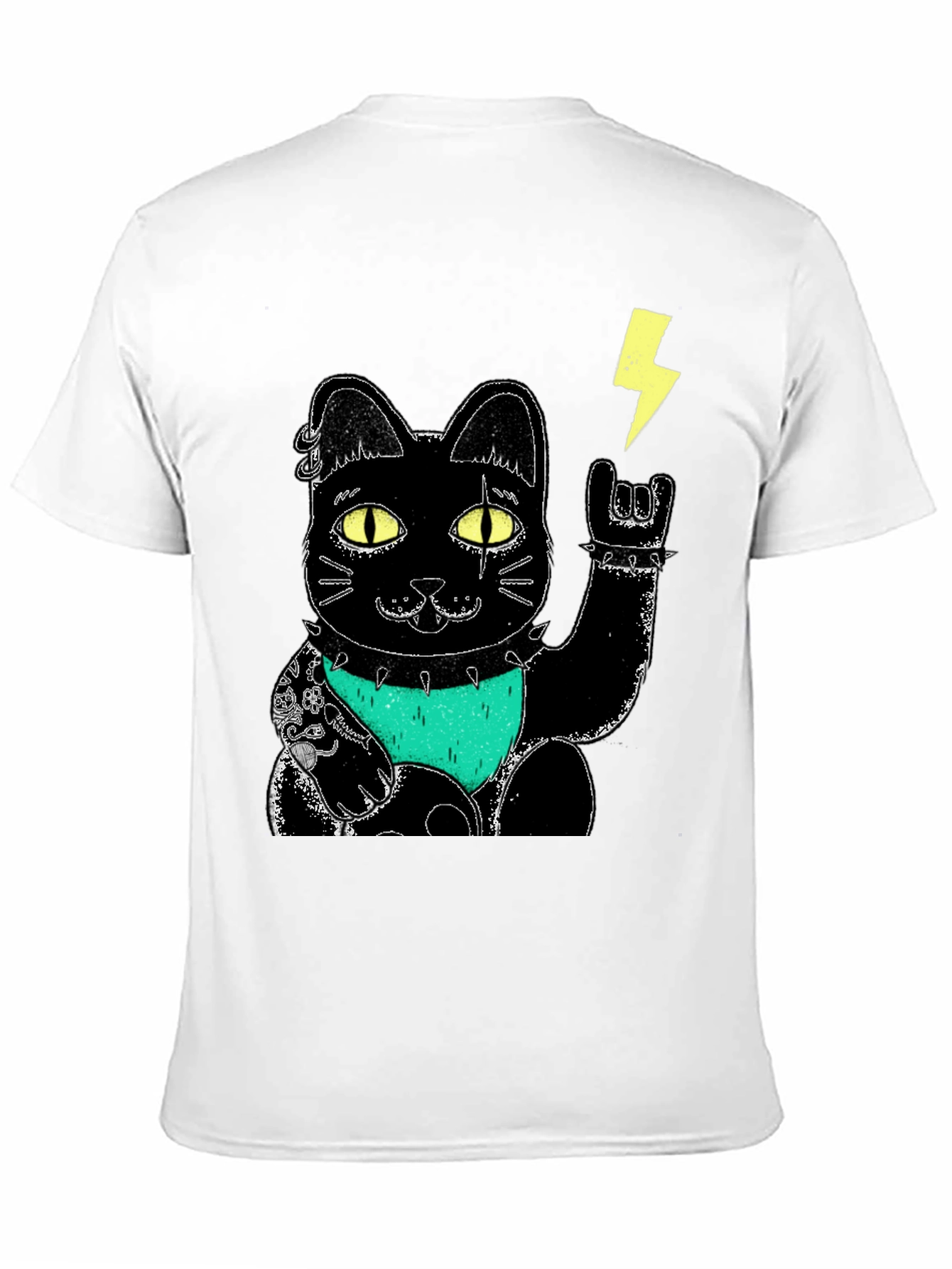 Lucky Punk Rock Cat Graphic Tee