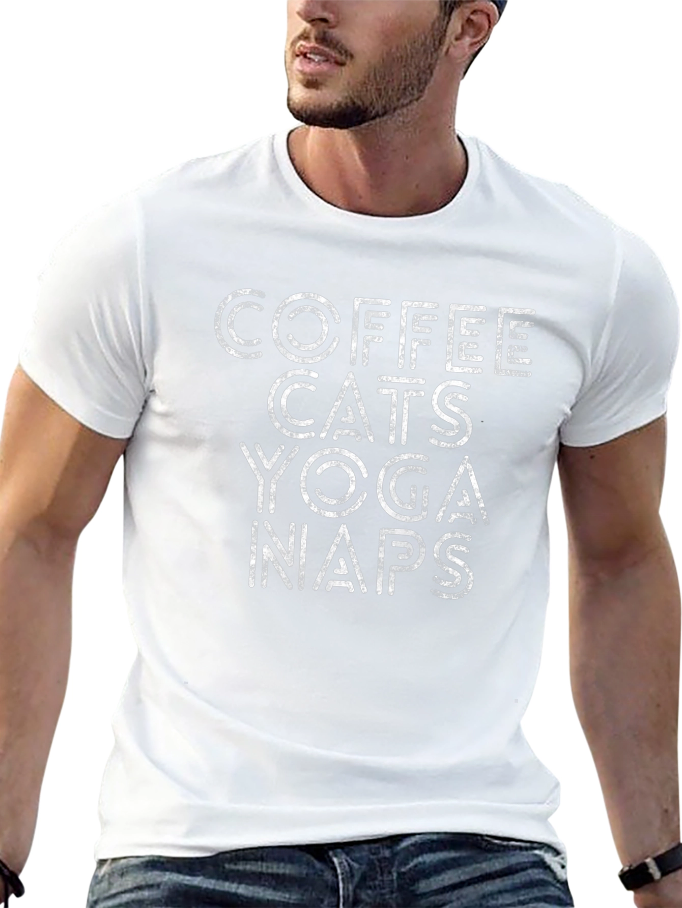 Coffee Cats Yoga Naps Graphic Tee