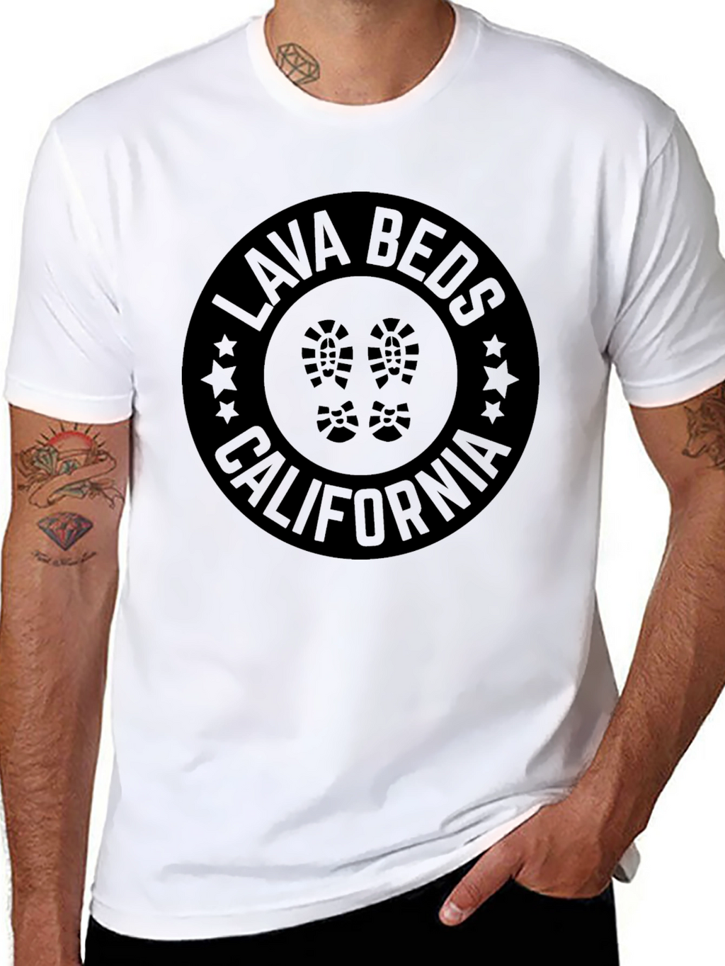 Lava Beds California Black Graphic T-Shirt