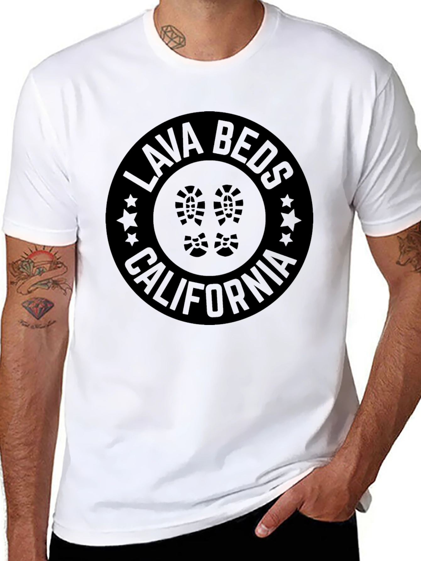 Lava Beds California Black Graphic T-Shirt