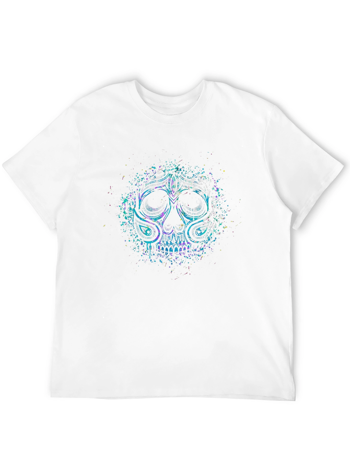 Vibrant Skull Graphic Black T-Shirt