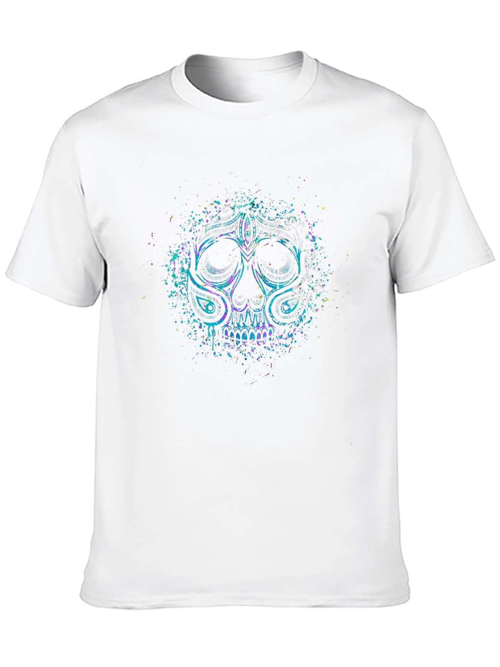 Vibrant Skull Graphic Black T-Shirt
