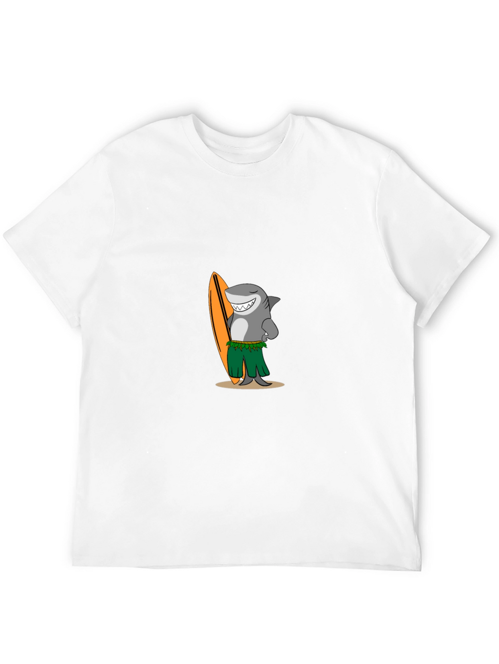 Surfing Shark Graphic Tee - Black Cotton T-Shirt
