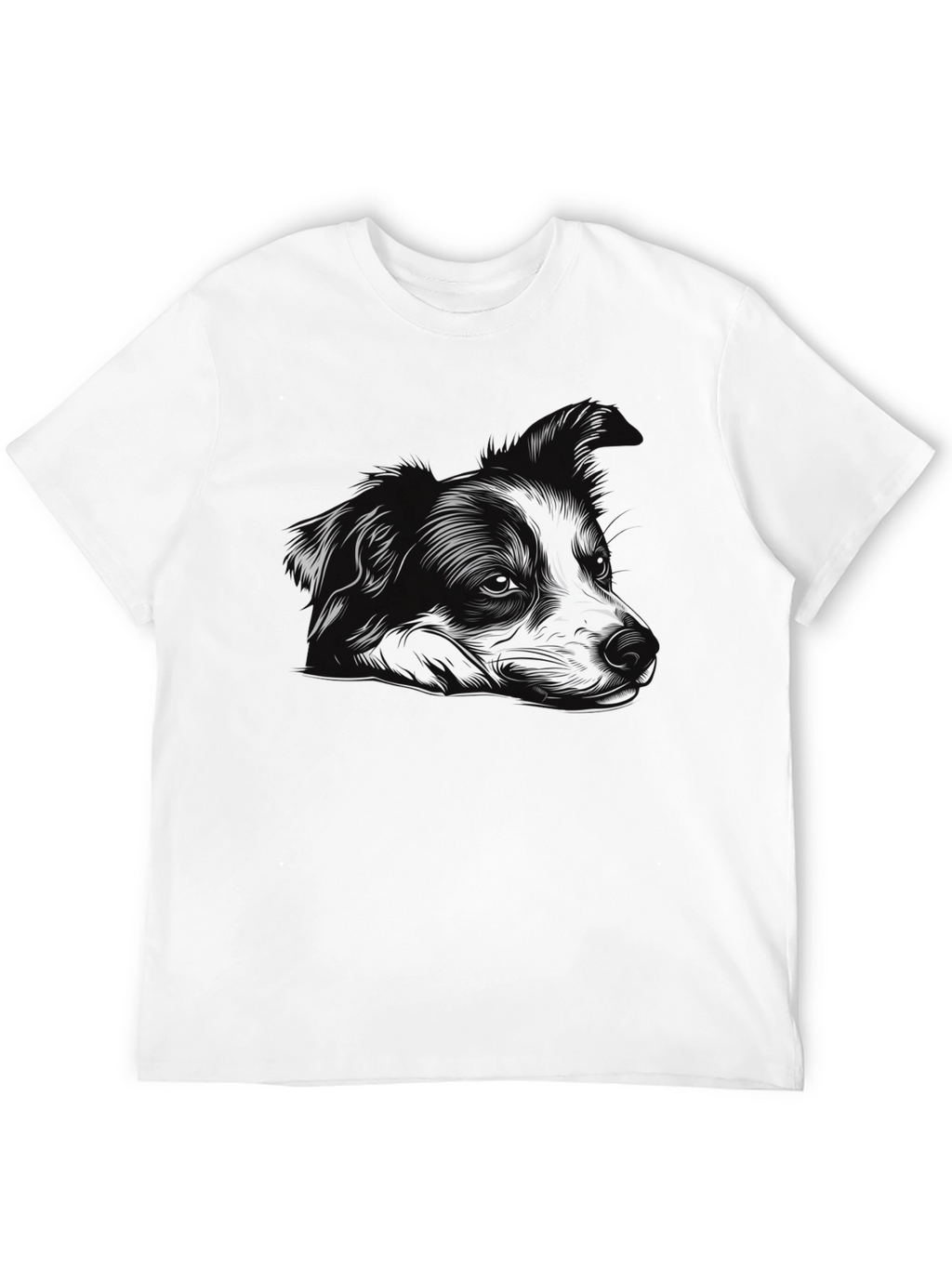 Dog Graphic Print Black Tee