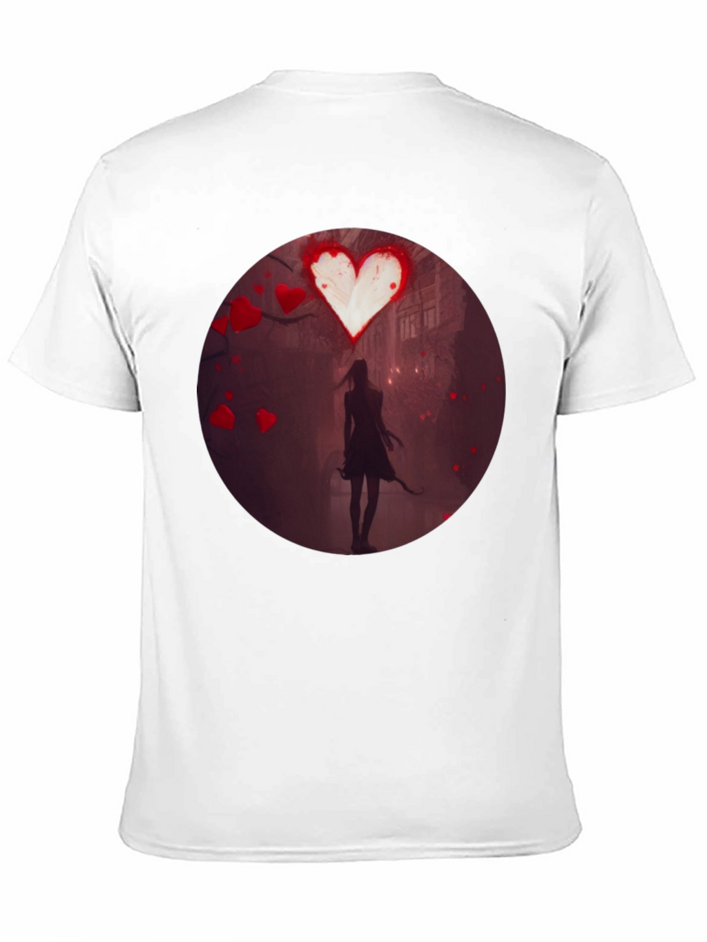 Romantic Heart Silhouette Graphic T-Shirt
