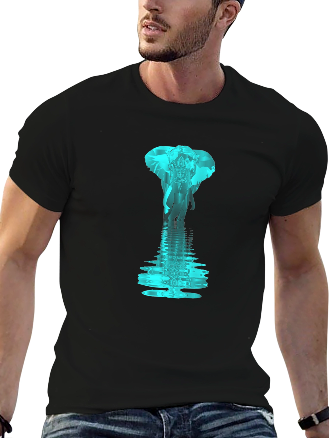 Elephant Reflection Graphic T-Shirt