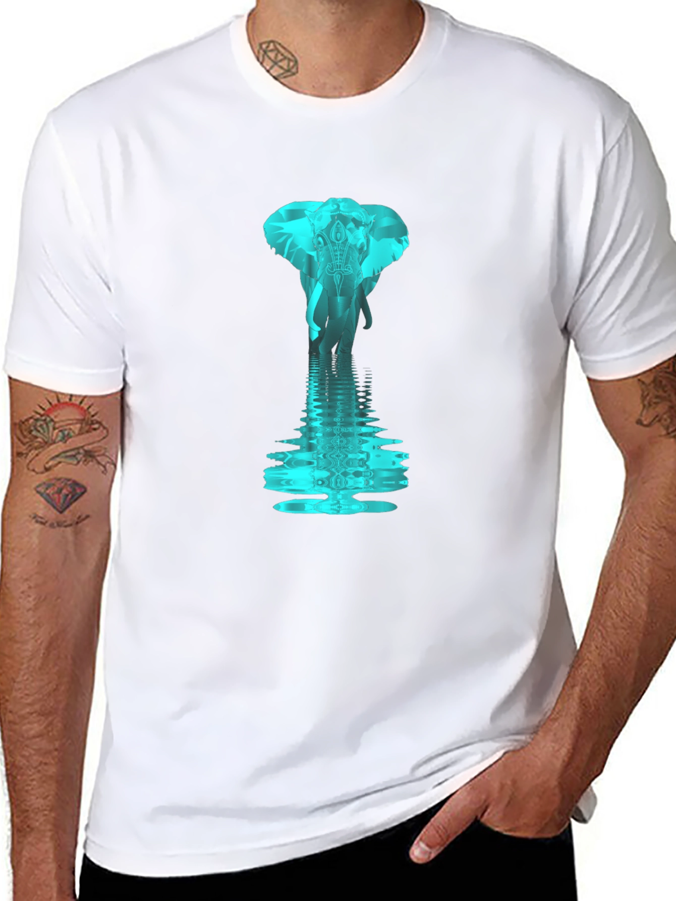 Elephant Reflection Graphic T-Shirt