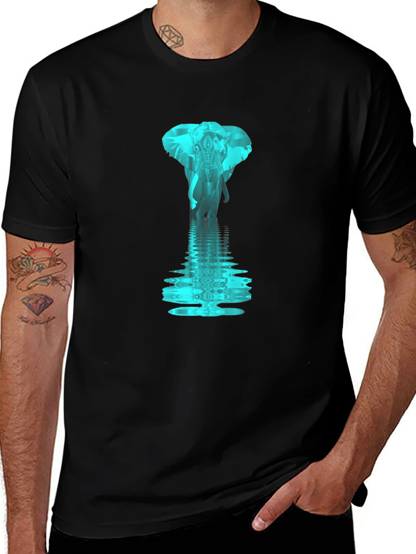 Elephant Reflection Graphic T-Shirt