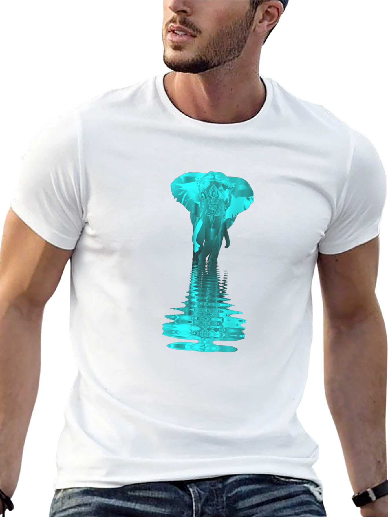 Elephant Reflection Graphic T-Shirt