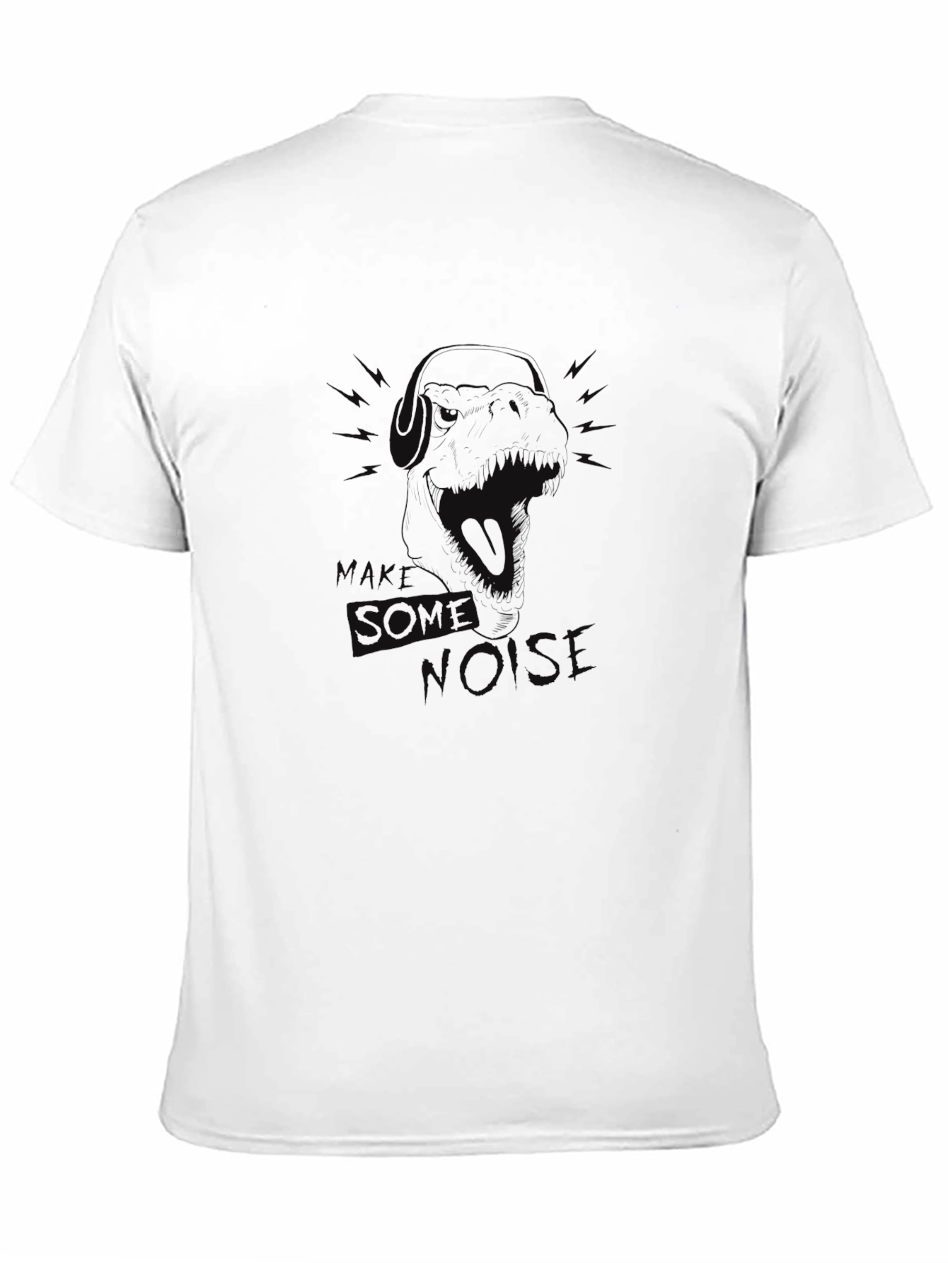 Mens Black Graphic Tee - Dog With Headphones