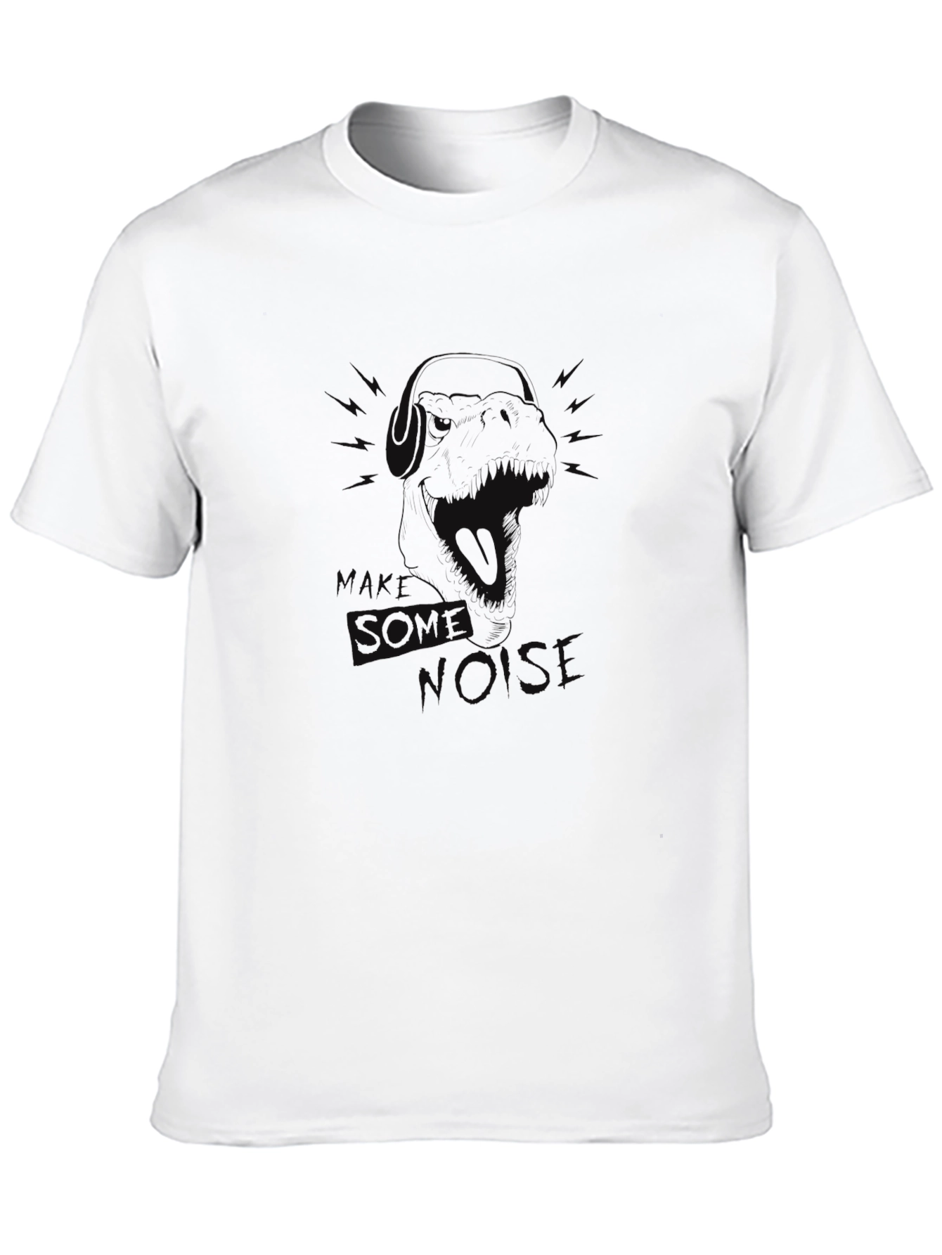 Mens Black Graphic Tee - Dog With Headphones