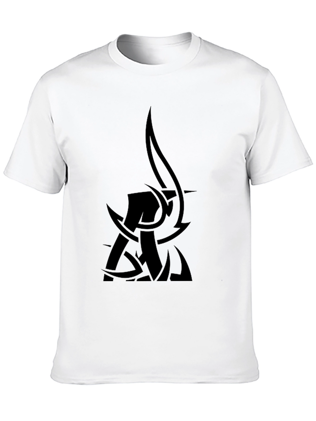 Mens Black Graphic Tee - Tribal Design