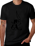 Mens Black Graphic Tee - Tribal Design
