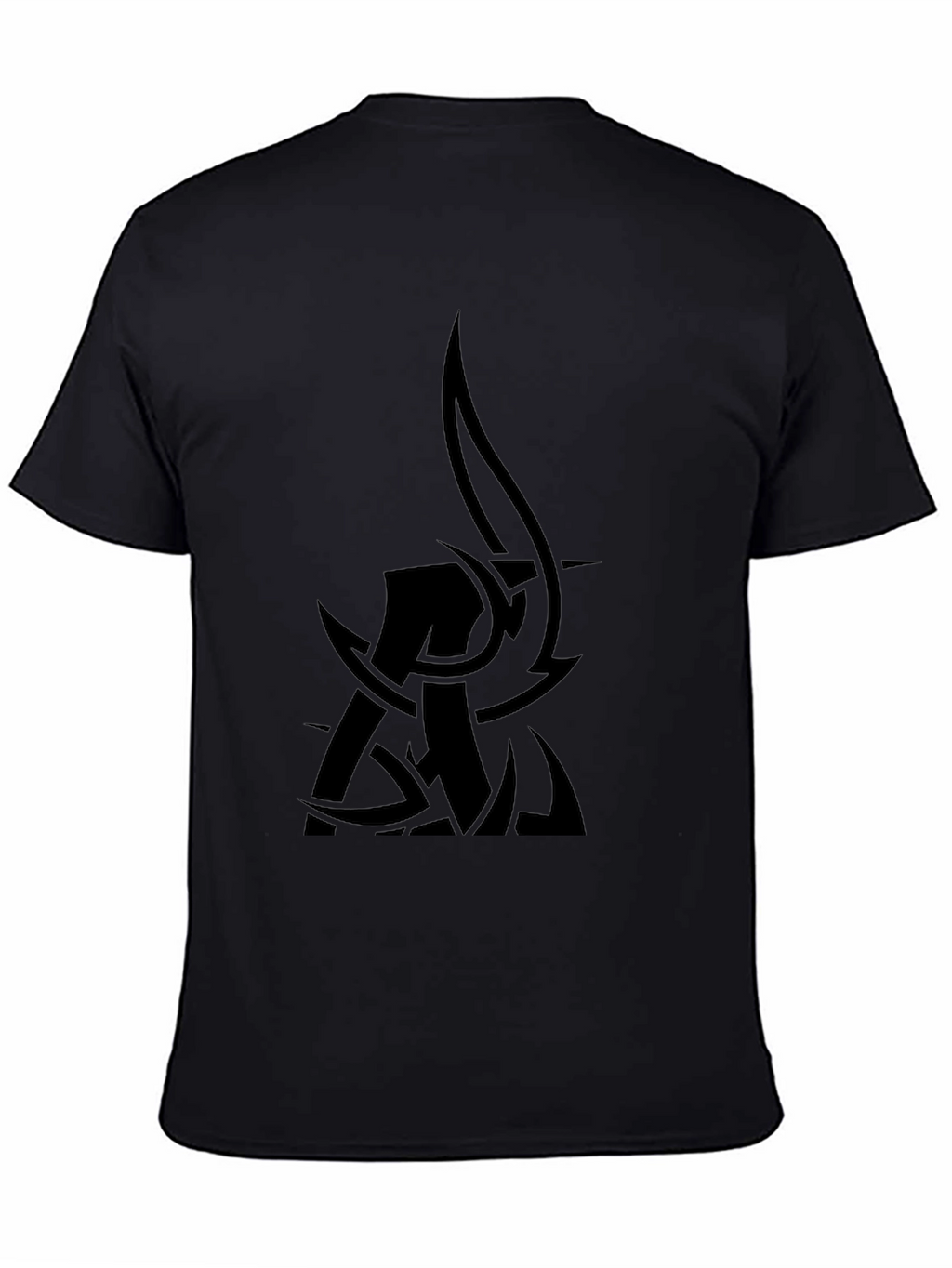 Mens Black Graphic Tee - Tribal Design