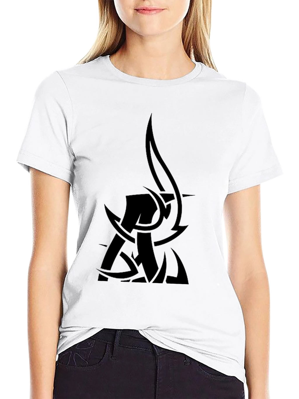 Mens Black Graphic Tee - Tribal Design