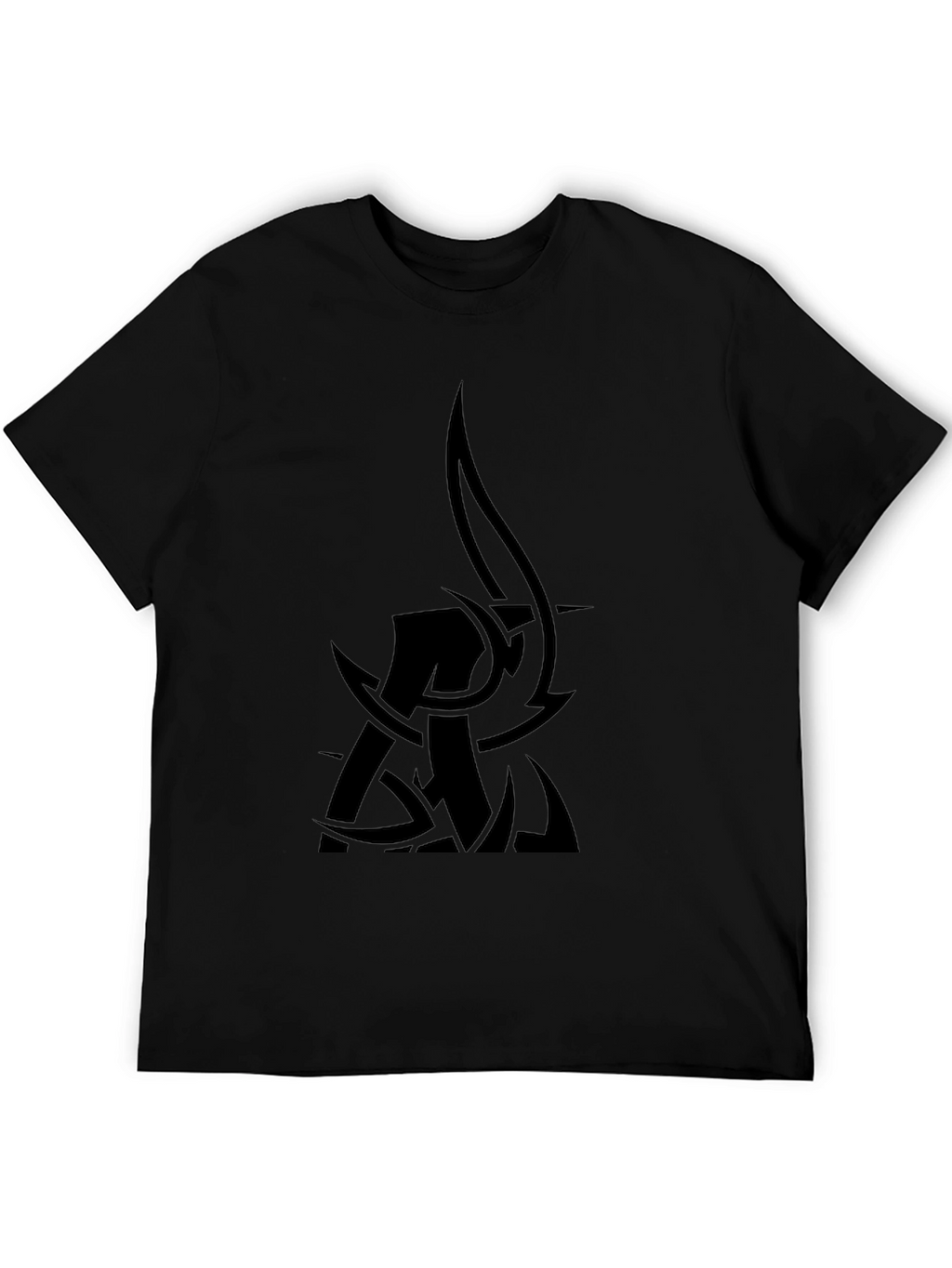 Mens Black Graphic Tee - Tribal Design