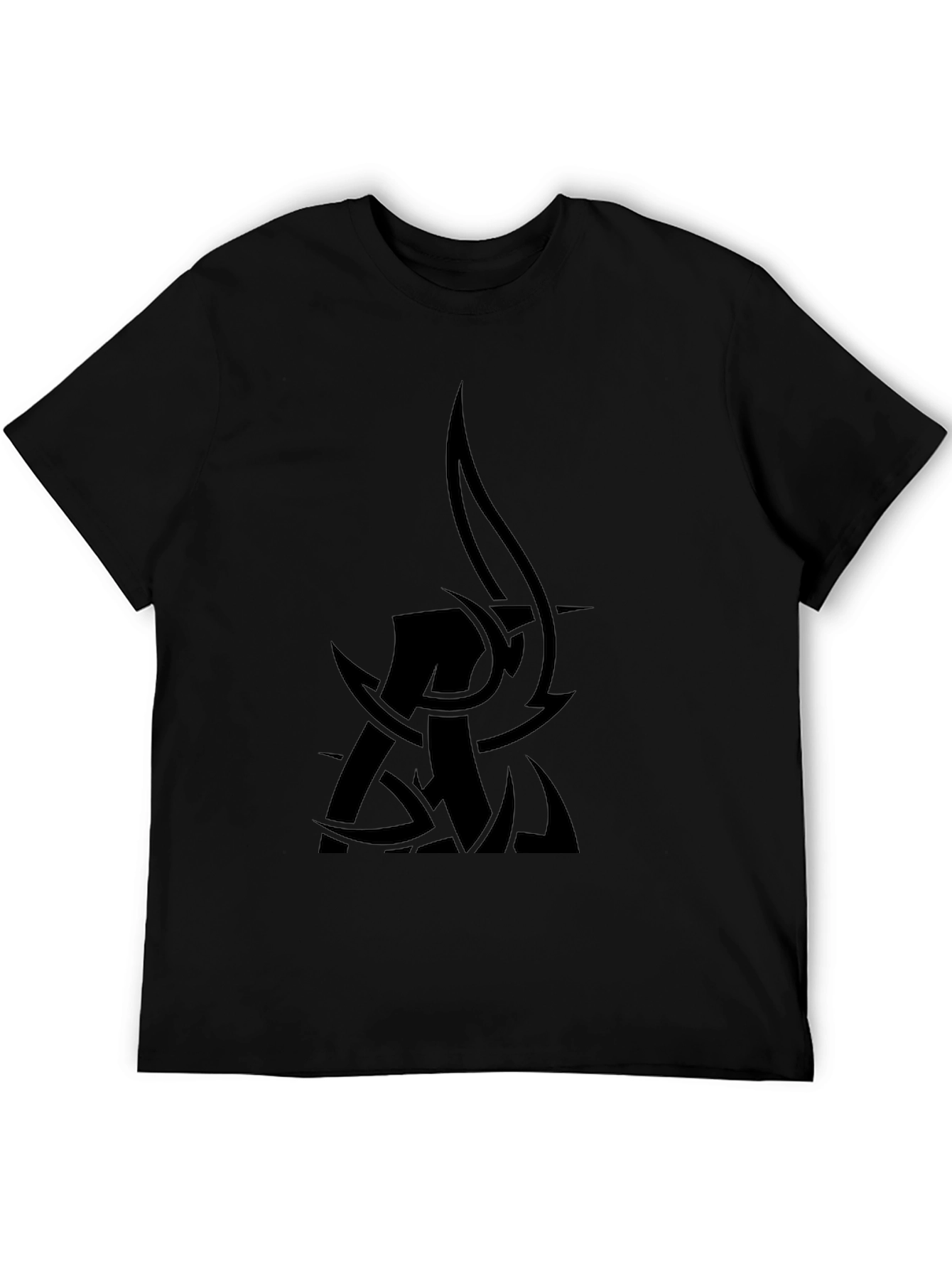 Mens Black Graphic Tee - Tribal Design