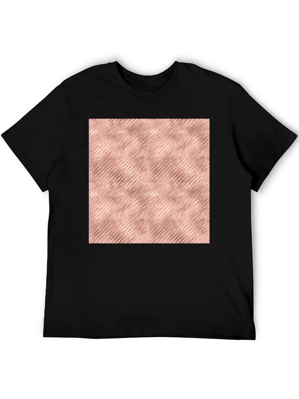 Modern Black T-Shirt with Rose Gold Pattern